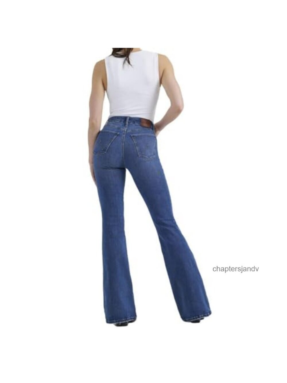 High Rise Flare Jeans Stretch Denim Retro Bell Bottom